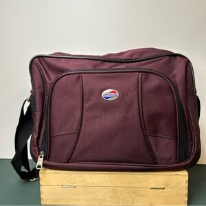 American Tourister Small Burgundy Duffle Bag Carry On Shoulder Strap Handle 15"